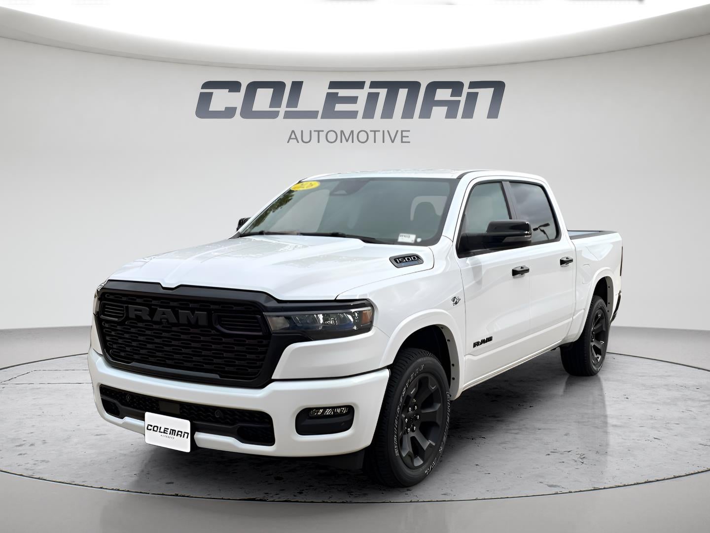 2026 RAM Ram 1500 RAM 1500 BIG HORN CREW CAB 4X4 5'7' BOX in Bright White Clear-Coat Exterior Paint — front three-quarter view