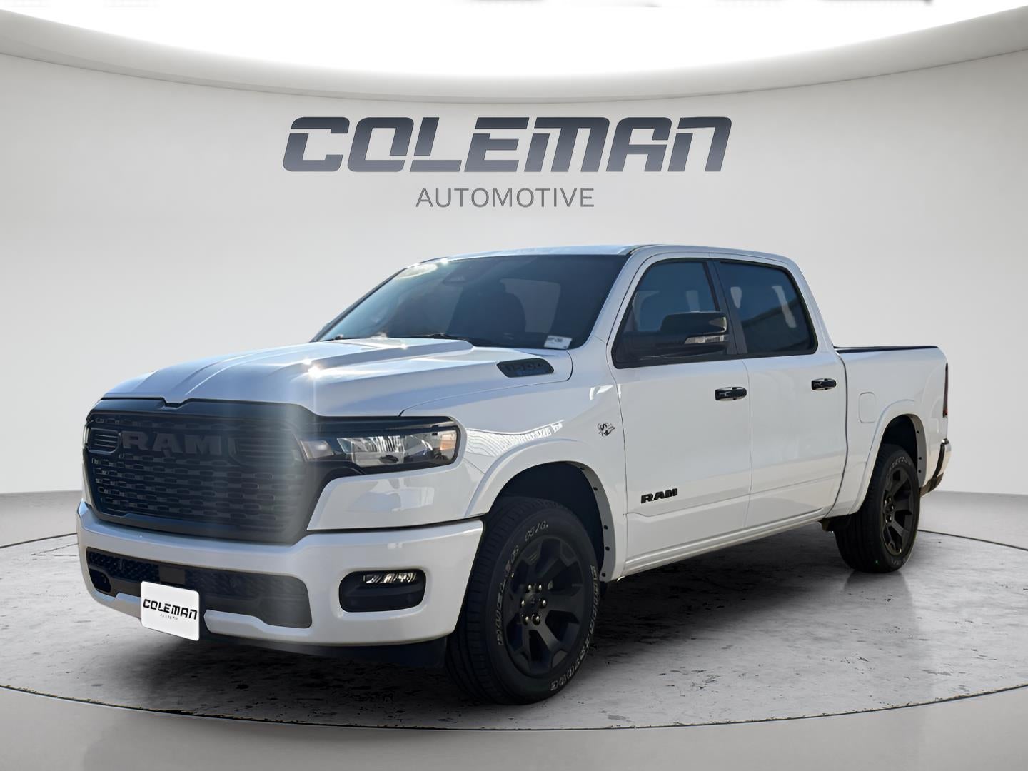 2026 RAM Ram 1500 RAM 1500 BIG HORN CREW CAB 4X4 5'7' BOX in Bright White Clear-Coat Exterior Paint — front three-quarter view