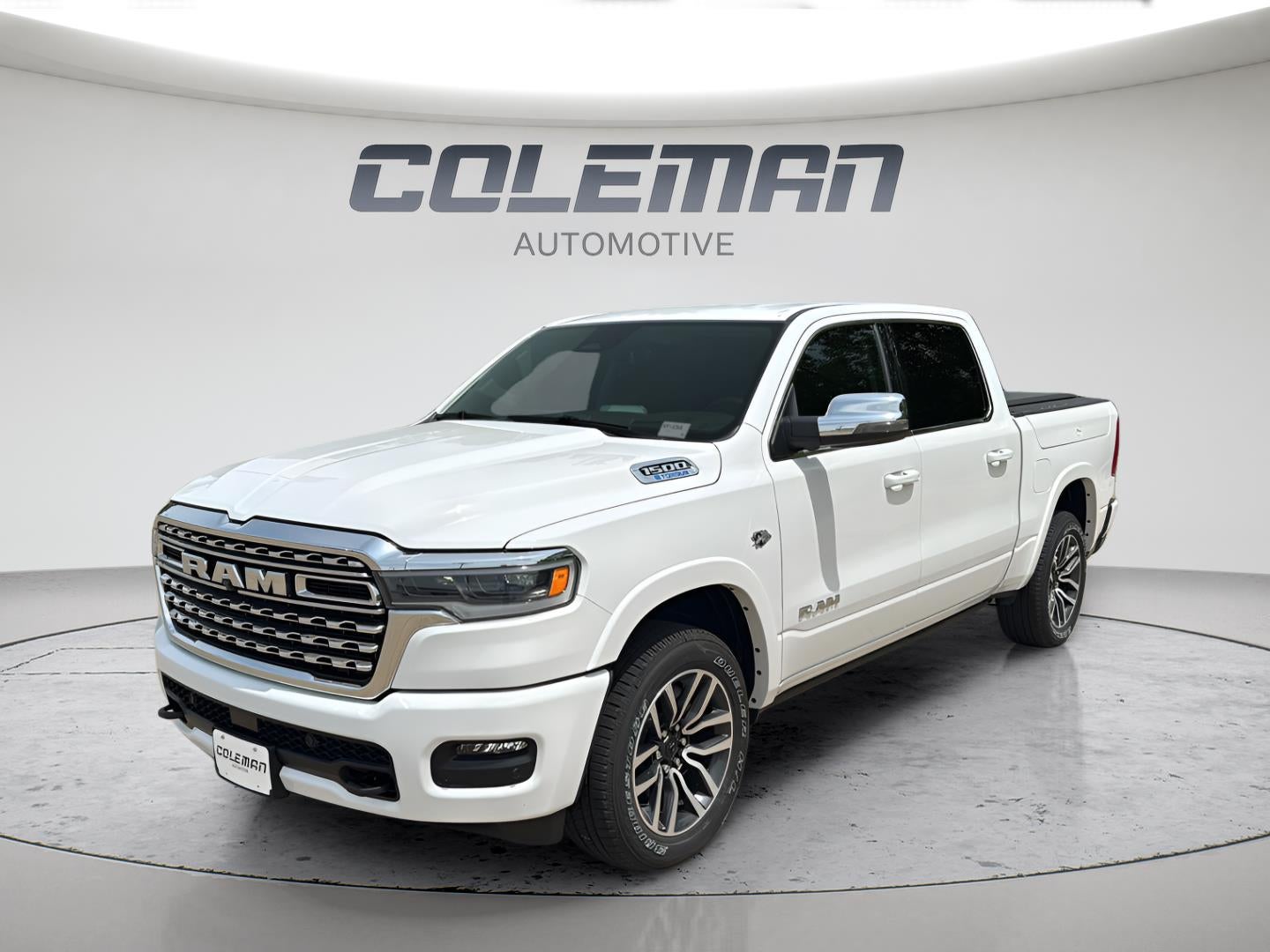 2026 RAM 1500 Limited Longhorn Crew Cab 4x4 5'7' Box in Bright White Clearcoat — front three-quarter view