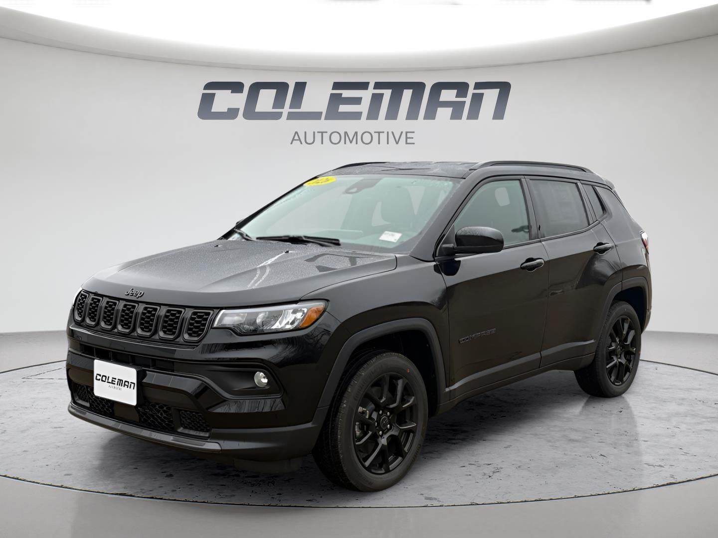 2026 Jeep Compass COMPASS LATITUDE ALTITUDE 4X4 in Diamond Black Crystal Pearl-Coat Exterior Paint — front three-quarter view