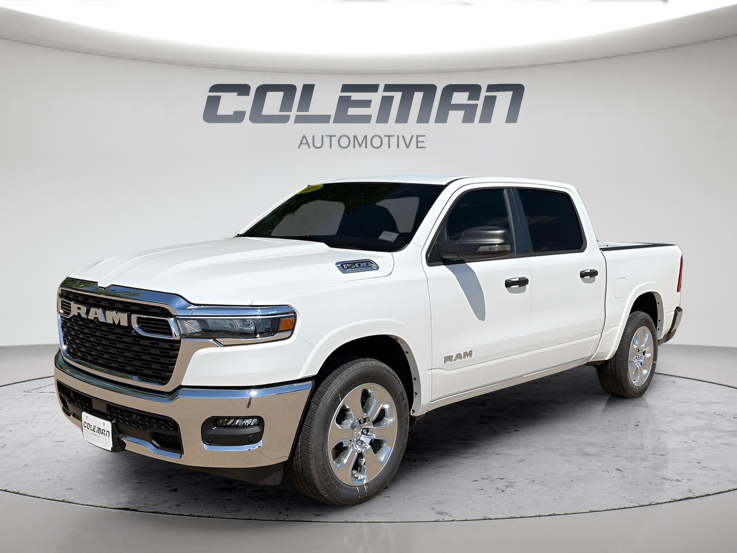 2026 RAM Ram 1500 RAM 1500 BIG HORN CREW CAB 4X4 5'7' BOX in Bright White Clear-Coat Exterior Paint — front three-quarter view