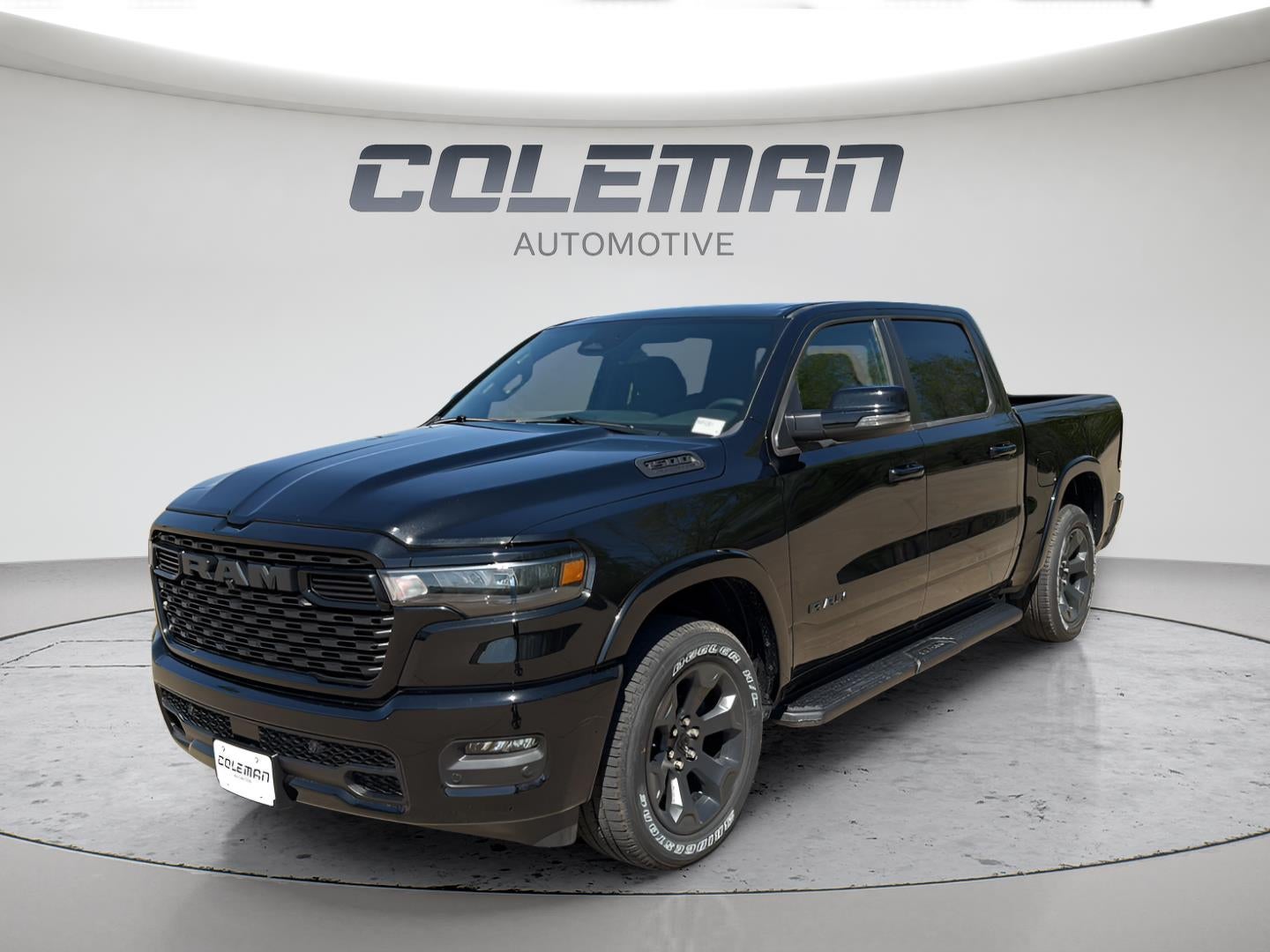 2026 RAM Ram 1500 RAM 1500 BIG HORN CREW CAB 4X4 5'7' BOX in Diamond Black Crystal Pearl-Coat Exterior Paint — front three-quarter view
